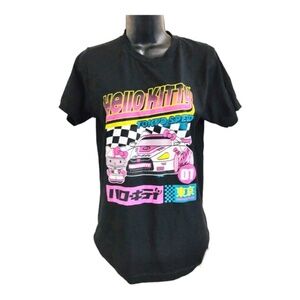 Hello Kitty black‎ pink Tokyo Speed graphic print t-shirt size large new